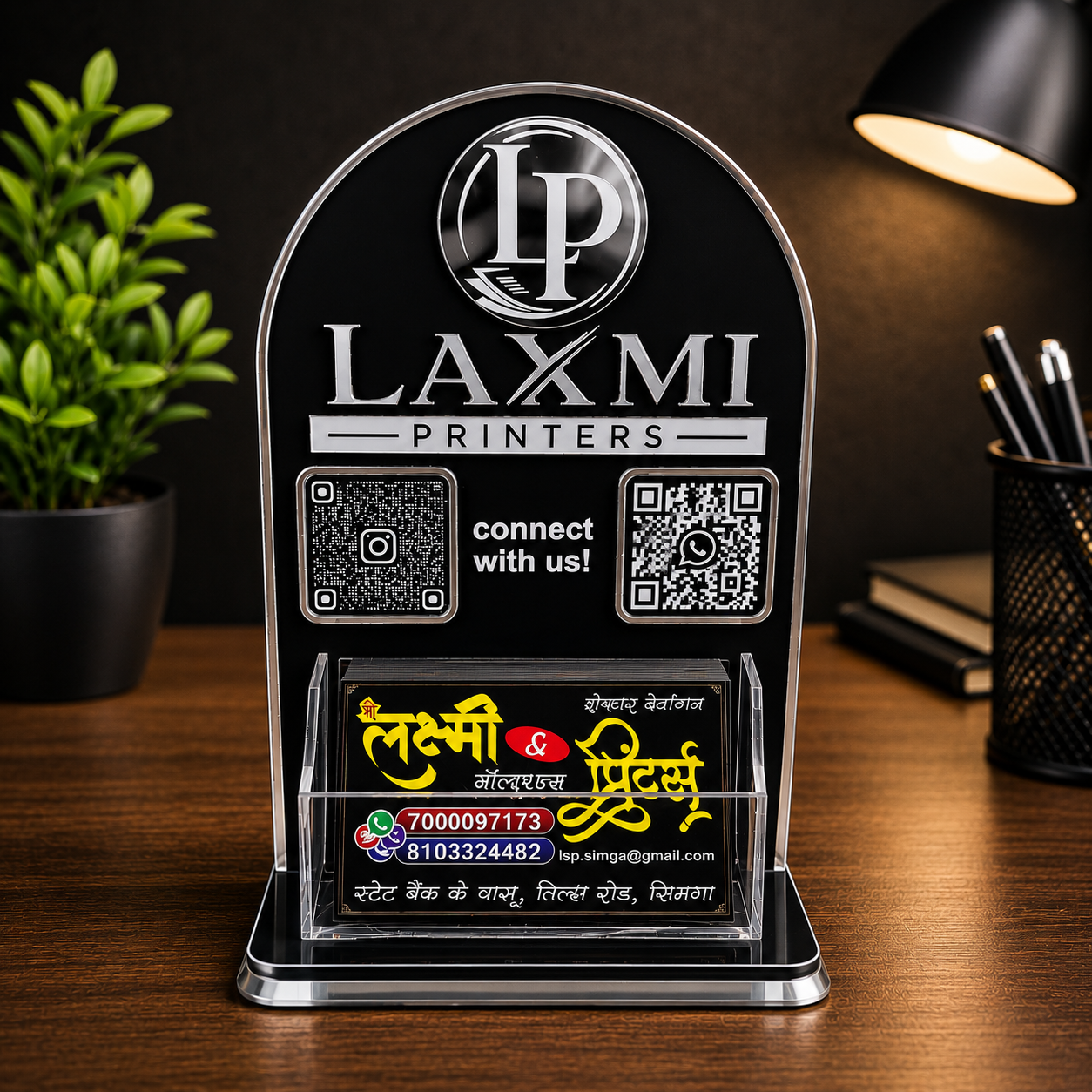 Customized Acrylic QR Standee with Logo | Tabletop Payment QR Code Stand | Social Media Display for Shops, Cafes, Salons, Restaurants